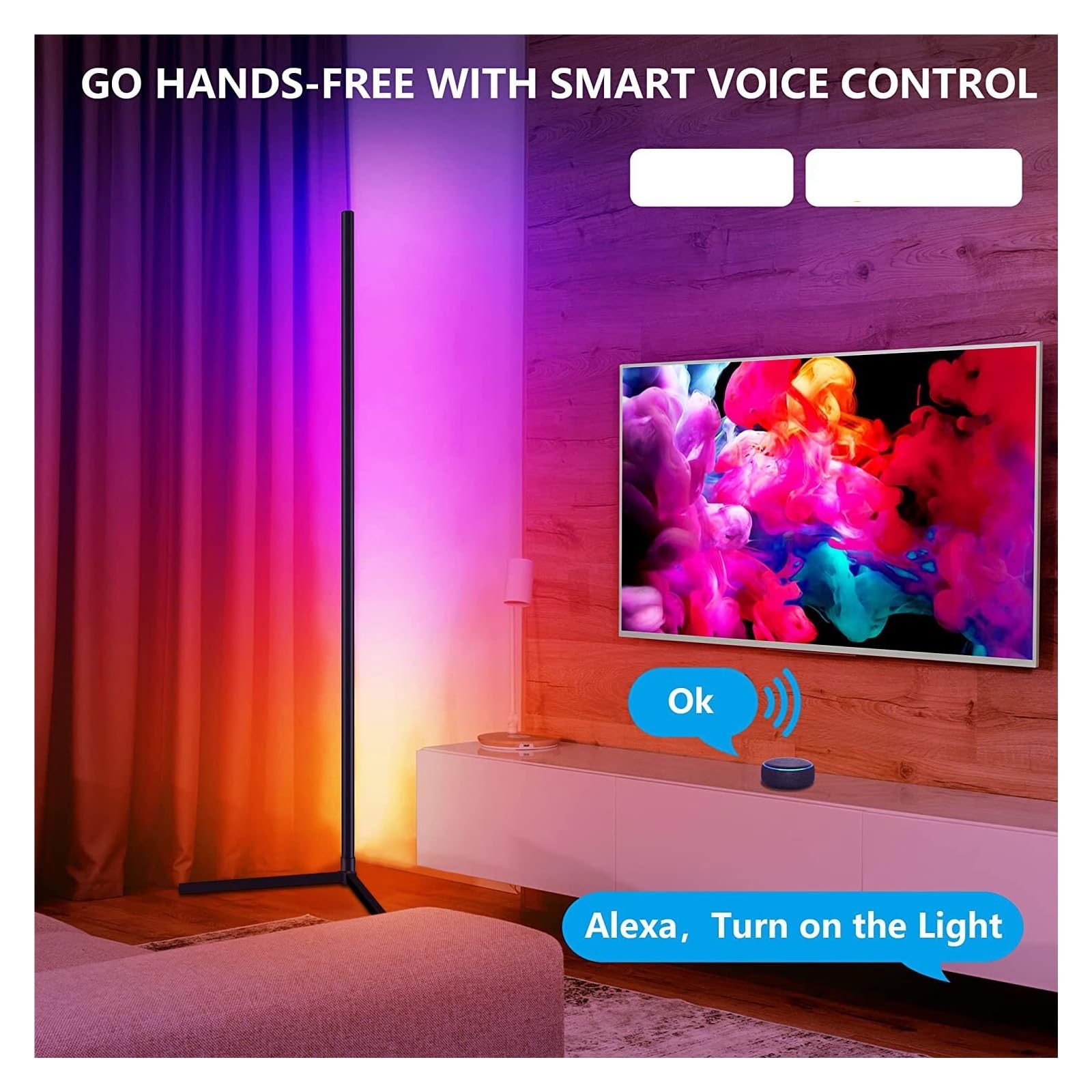 Salon Narożna Lampa Podłogowa 150 LED Smart RGB Nastrojowe Światło Do Sypialni Nordic Home Decor Stołowa Oświetlenie Wnętrza Stojaka EnergooszczęDne O Wysokiej WydajnośCi