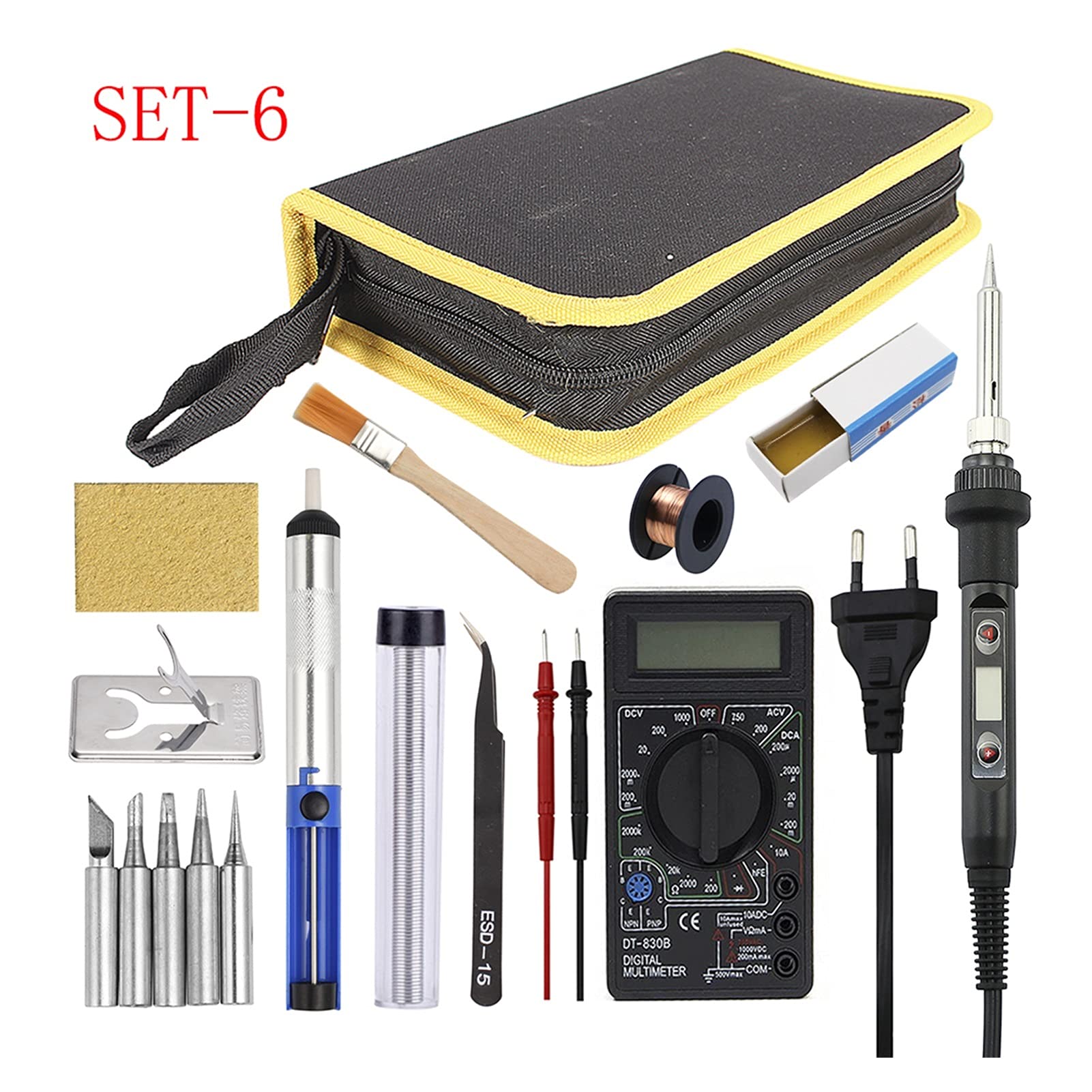 Stazione Saldante, Temperatura di saldatura da 80W regolabile LCD. Digital 11. 0V 220 V. Set di ferro Electric Solder Renwork Kit di riparazione della stazione dississo(SET-1)