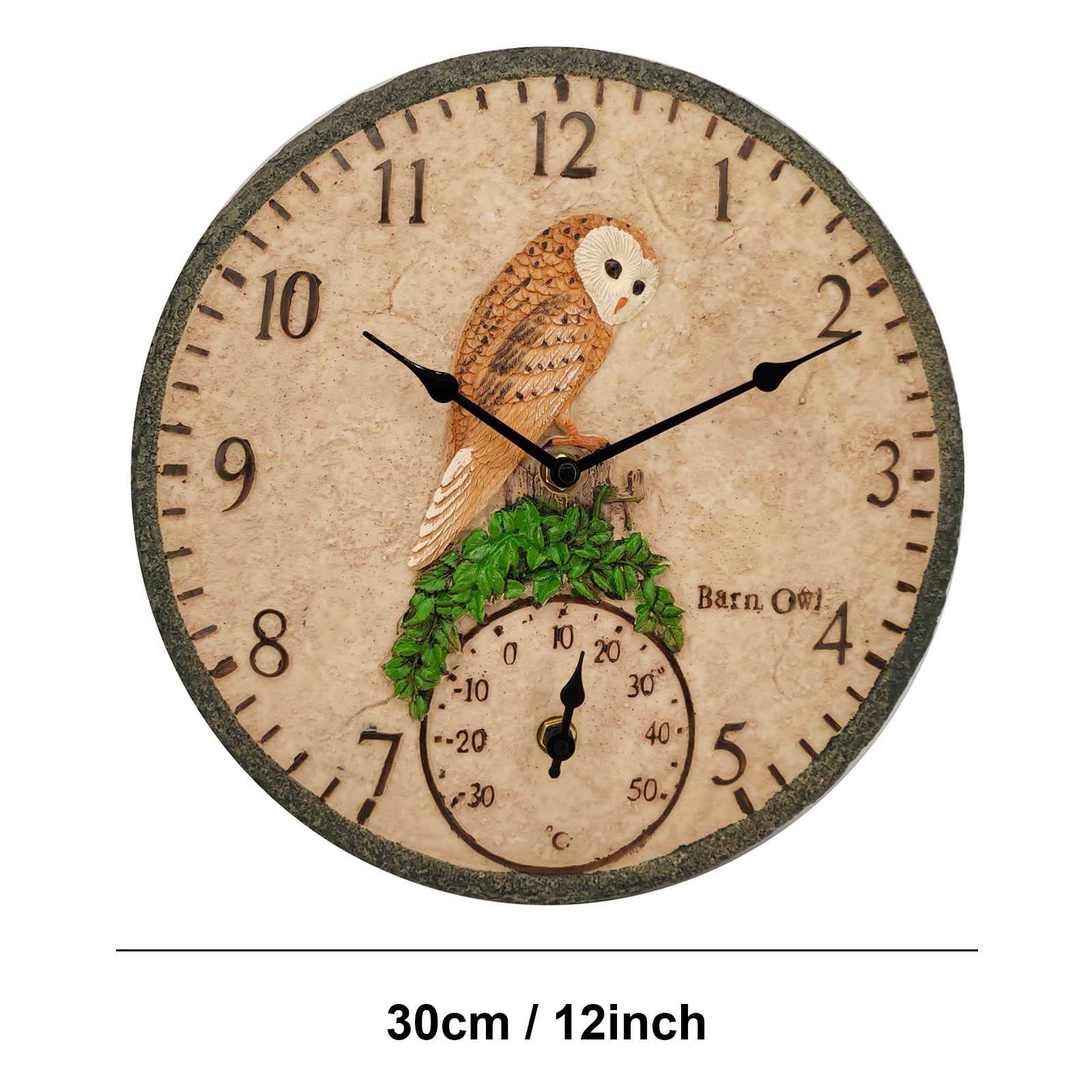 outdoor bird clock and thermometer