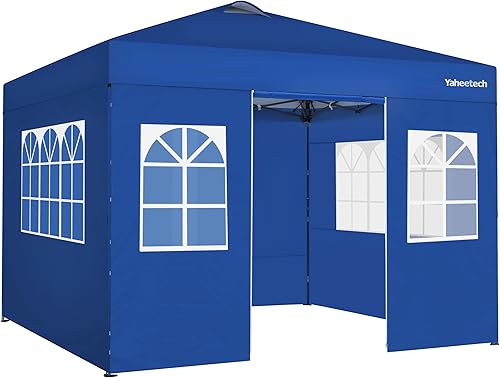 Miniatura 10 de Yaheetech Tienda de campaña desplegable de 10 x 10 pies con 4 paredes laterales y configuración de un solo empuje y bolsa enrollable, tienda de