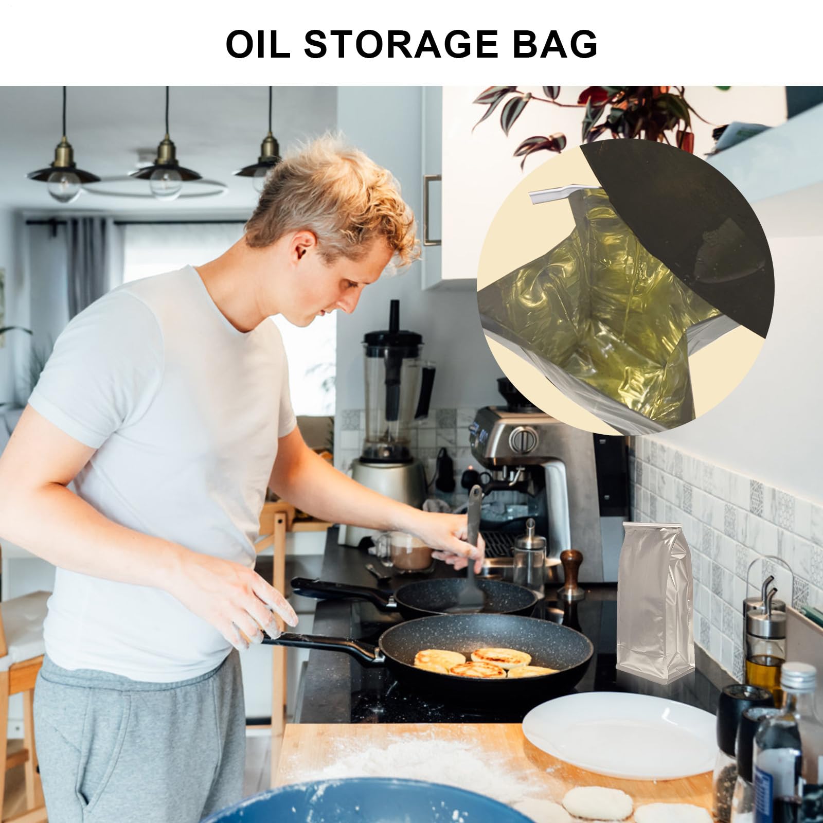 Borsa di stoccaggio 'olio - Contenitore grasso 4.72x3.5 pollici per smaltimento di sicurezza del filtro, 20 pezzi impostati con facile funzione di tenuta, utensile da cucina per cucina, raccolta d