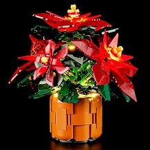 YEABRICKS LED Light for 10370 Icons Poinsettia Building Blocks Model Building Set NOT Included