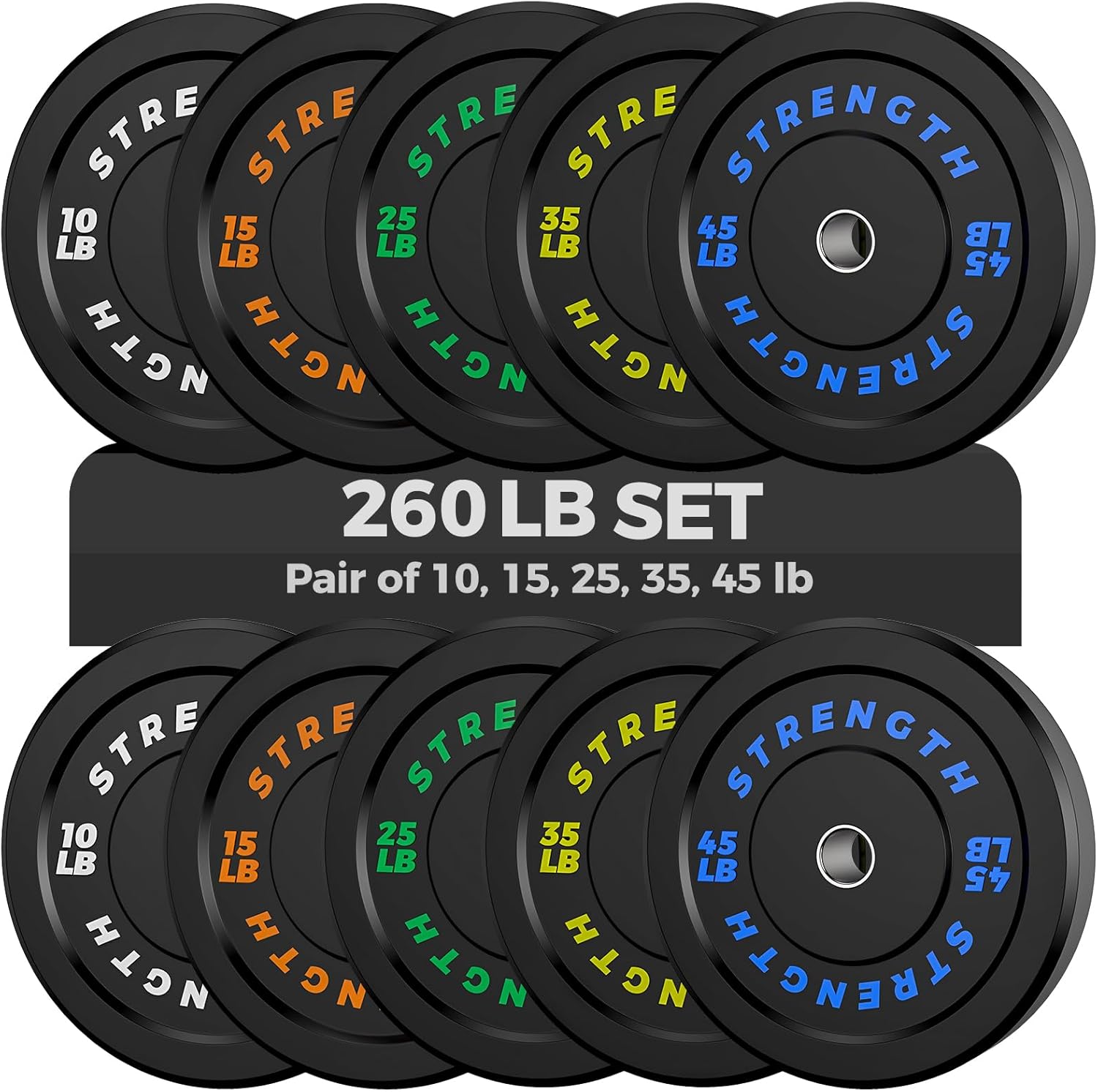 Olympic Rubber Bumper Weight Set for 2-Inch Bars