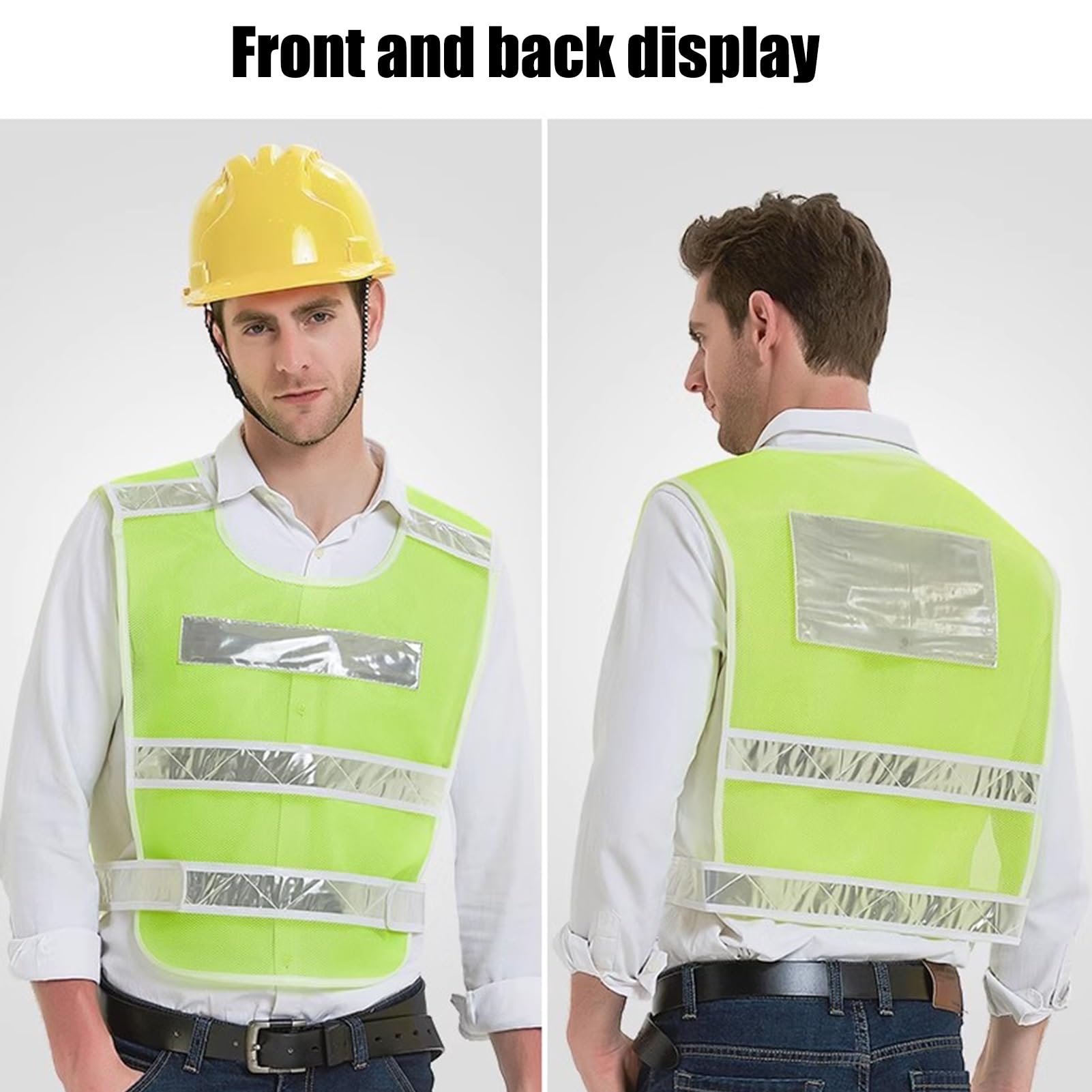 EvikoO Sicherheitsweste Warnwesten Weste, Sicherheitswesten mit reflektierenden Streifen, für Laufen/Bauen/Reinigen, Einheitsgröße (Color : Yellow, Size : 20pcs)
