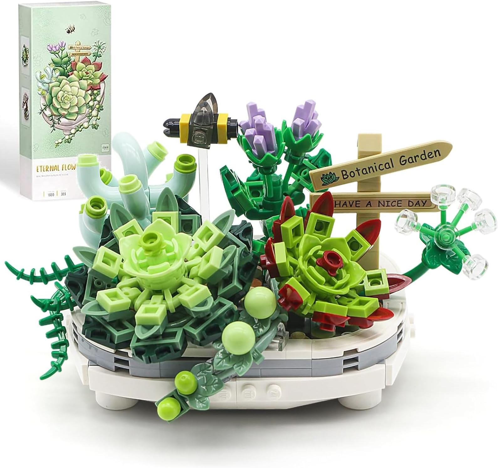Succulent Bonsai Plant Sets, Mini Bricks Flower Botanical Building Kit for Teens Adults 14+, Room Or Home Decor (389 Pieces) - No Compatible Classic Bricks