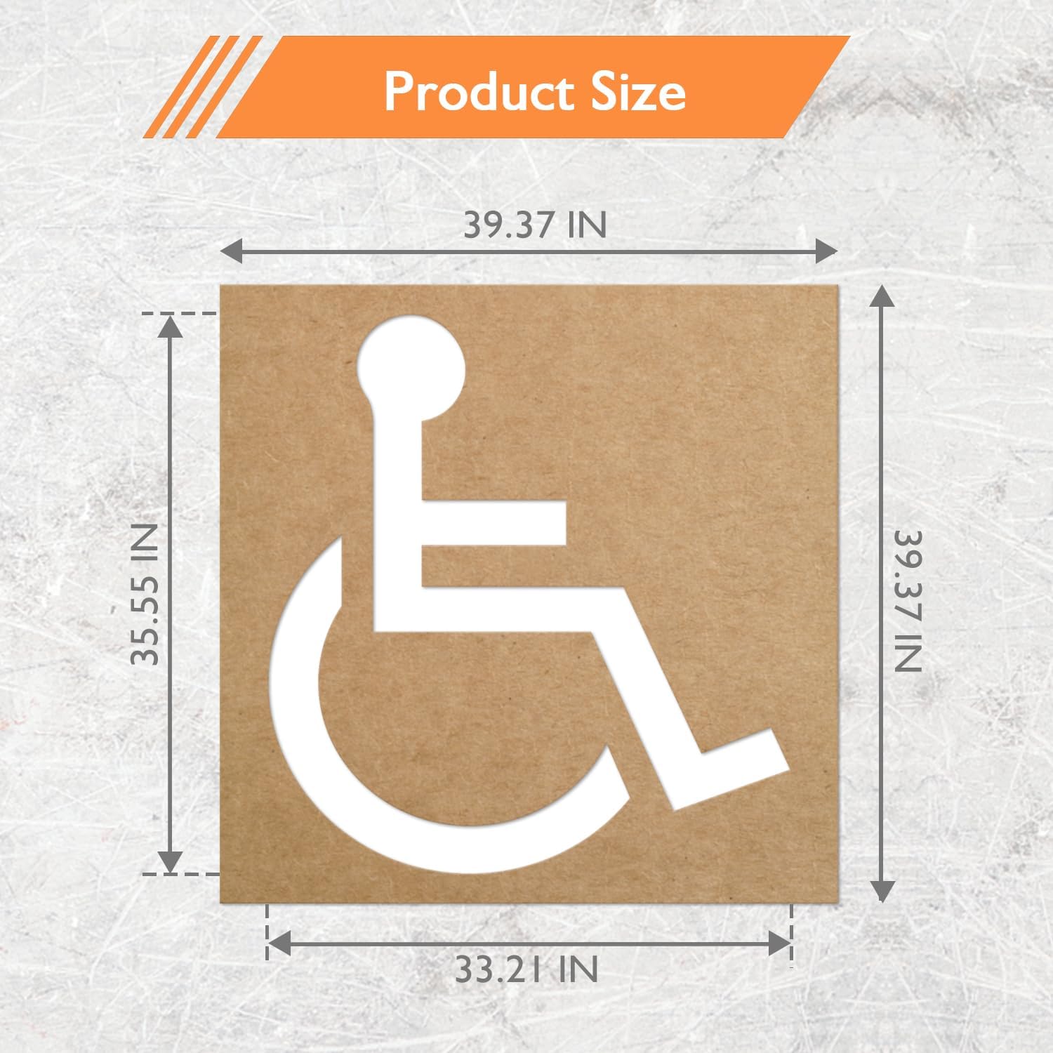 35.5" x 33" Handicap Stencil Kit - Reusable Parking Lot Stencil, Cardboard Pavement Stencils for Painting, Effortlessly Mark Spaces