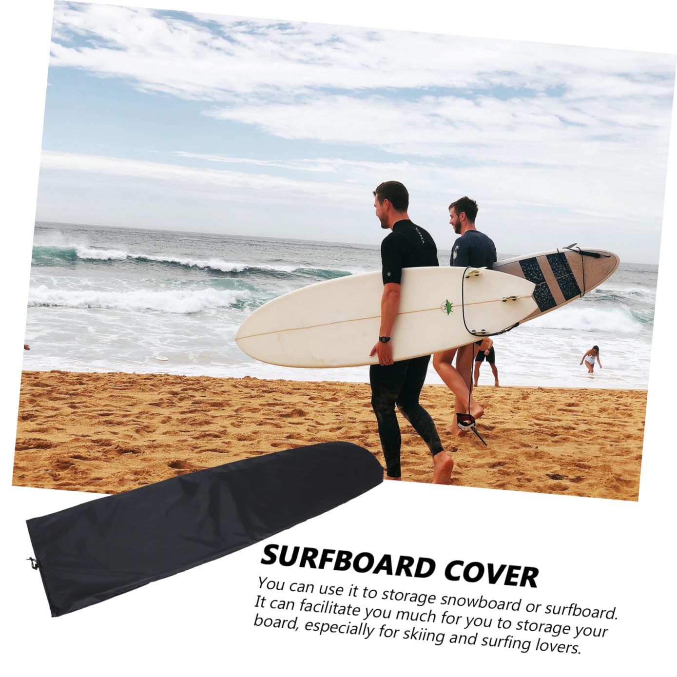 ibasenice Funda para Tabla de Surf Ligera Oxford Protección Exterior contra Polvo y Agua Funda Protectora para Snowboard y Surfboard Negra