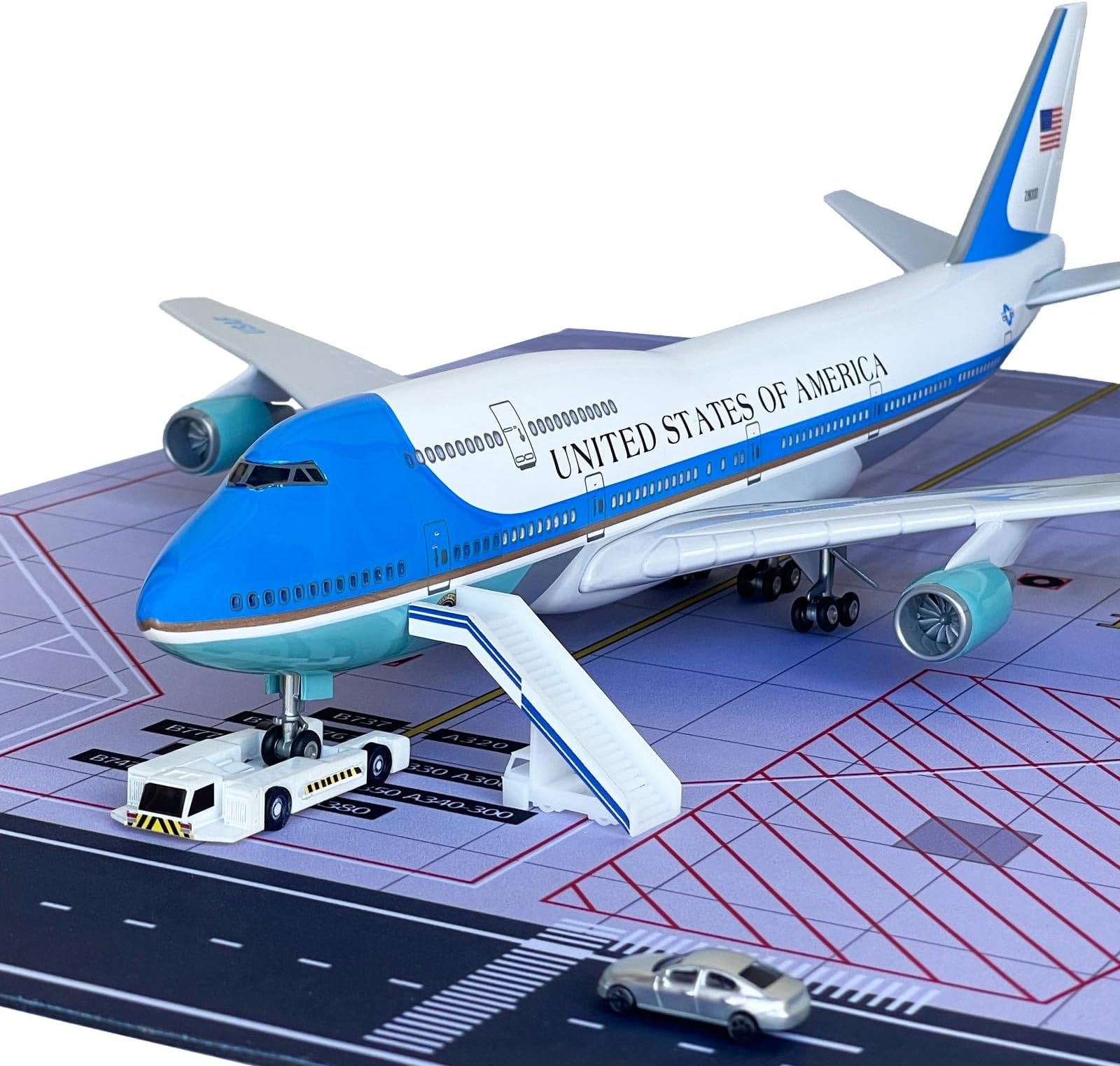 Model Jet Plane 1:130 Scale United States Air Force One B747 Plane Model Kits, Model Jet Display Diecast, Collection Airplane Model Gift for Adults, Model Airplane kit with LED Light
