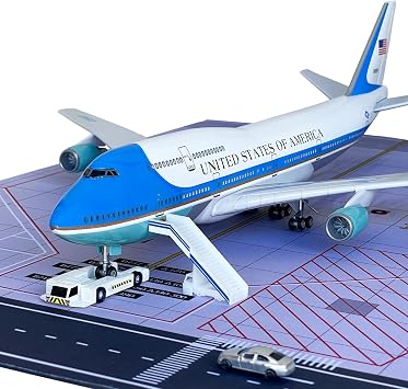 طائرة نفاثة من طراز Air Force One B747 بمقياس 1130، مجموعات طائرات Air Force One B747 بالولايات المتحدة، عرض نفاث مصبوب، مجموعة هدايا طائرة للبالغين، مجموعة طائرات نموذجية مع ضوء LED