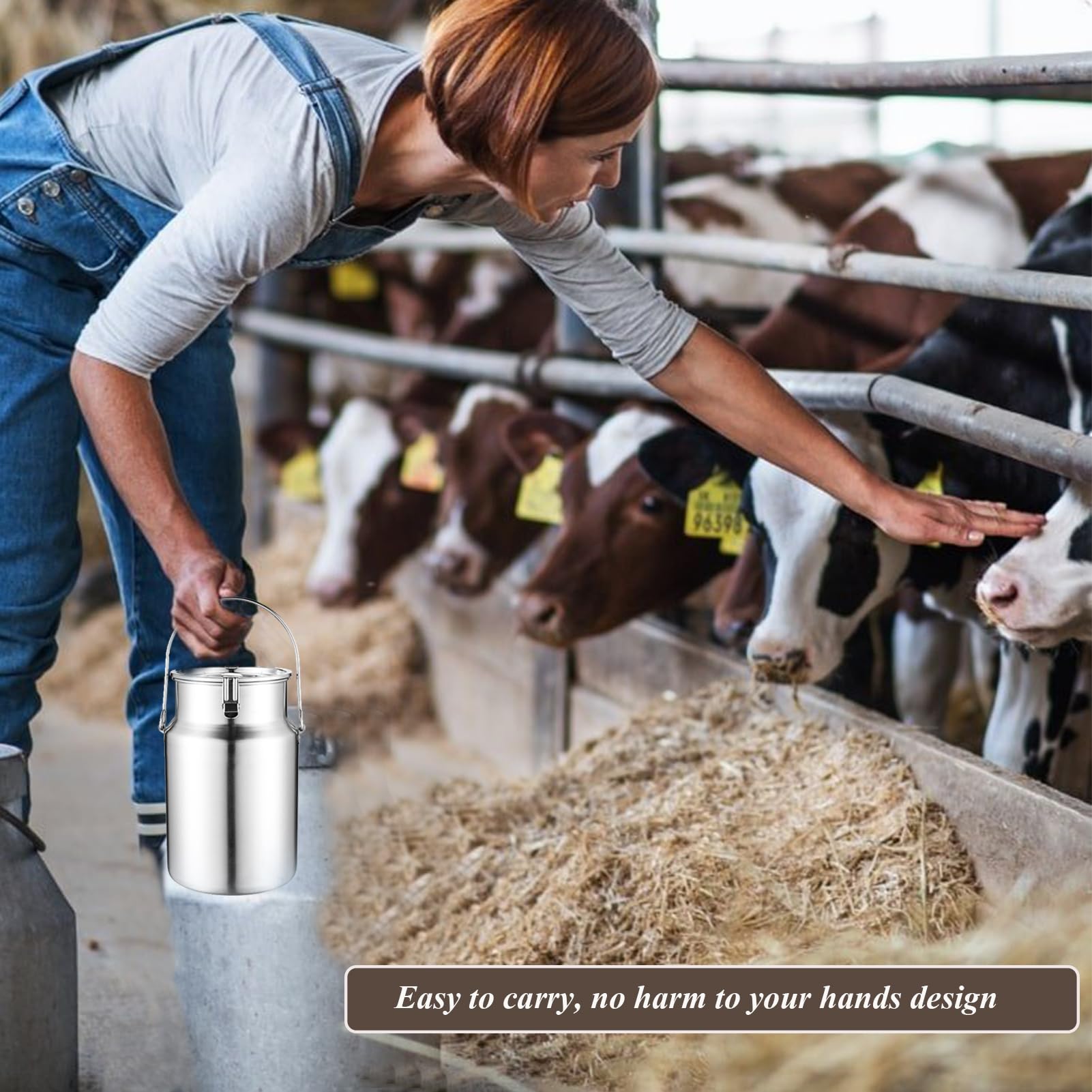 Secchio per Latte in Acciaio Inossidabile 304 Secchio per Latte da 3 L/5 L/10 L Brocca per Latte Resistente con Coperchio Secchio per Vino per Olio, tè
