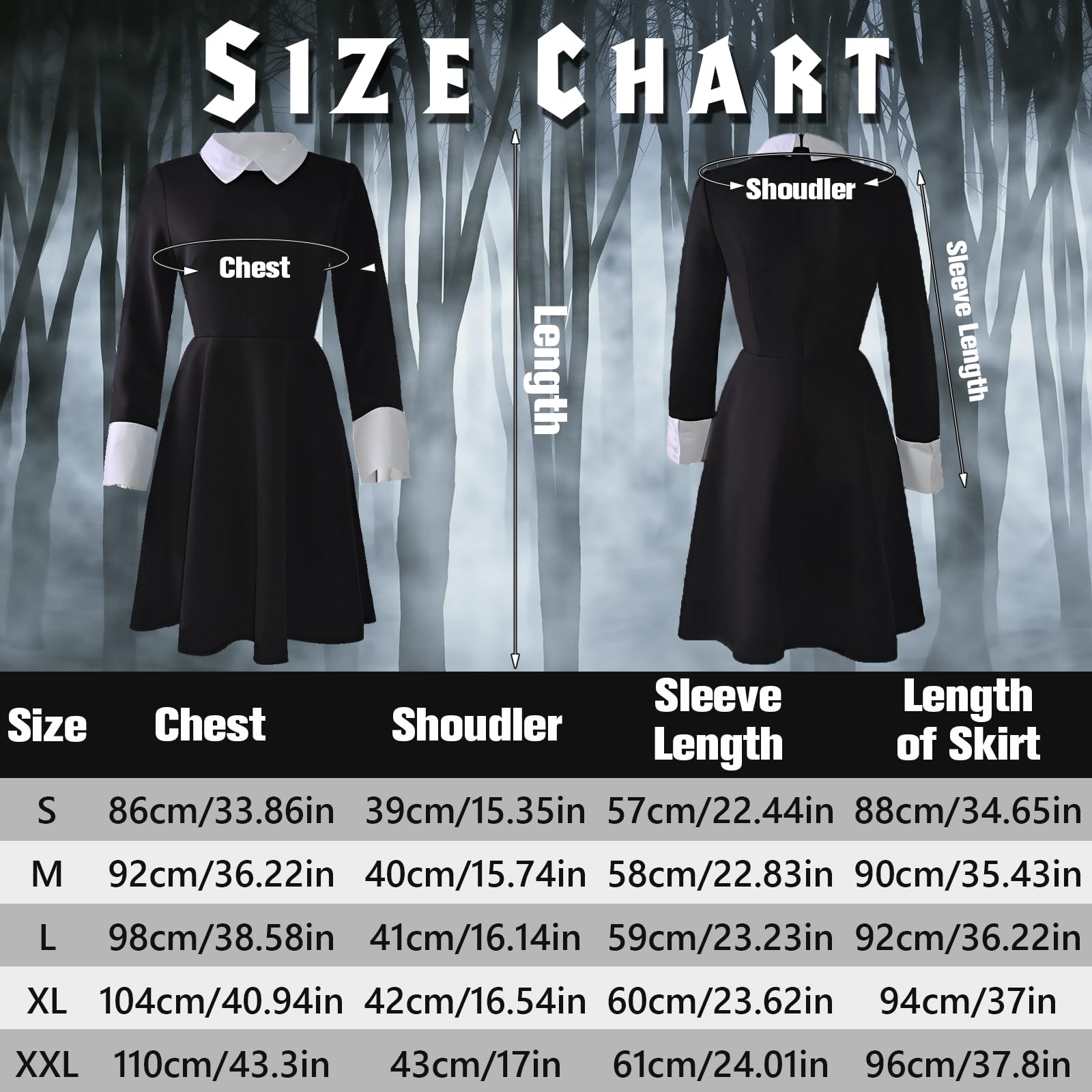 Kitimi Wednesday Costume Women Black Dress Girls Costume Family with Hand Knee Socks for Carnival Halloween Cosplay Party - Image 4