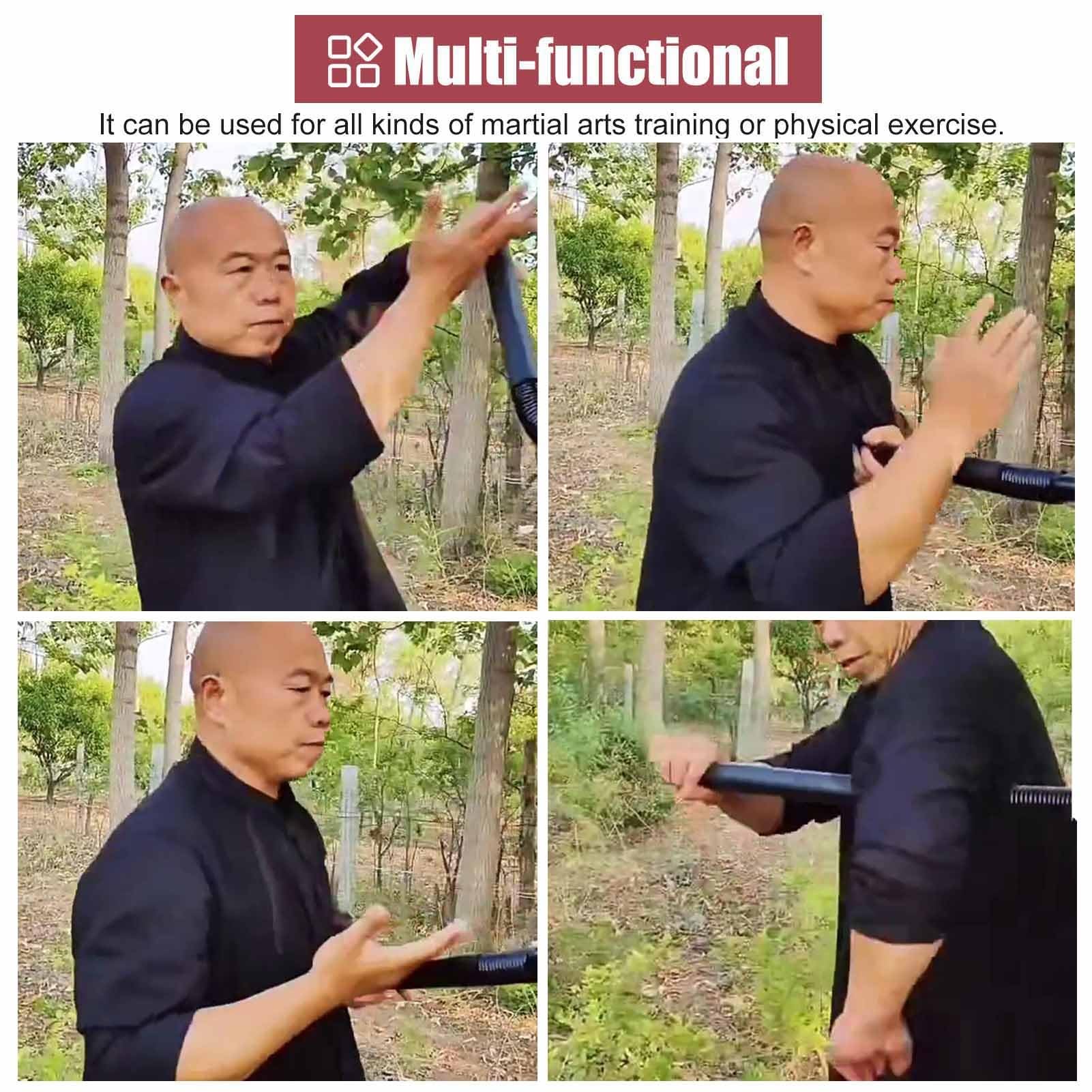 ZIMGOD Wing Chun Dummy Portable Wing Chun Trainer Dummies, Tai Chi Spring Pile Training Device, Martial Arts Practice Tool for Wall, Kung Fu Equipment with Install Fitting