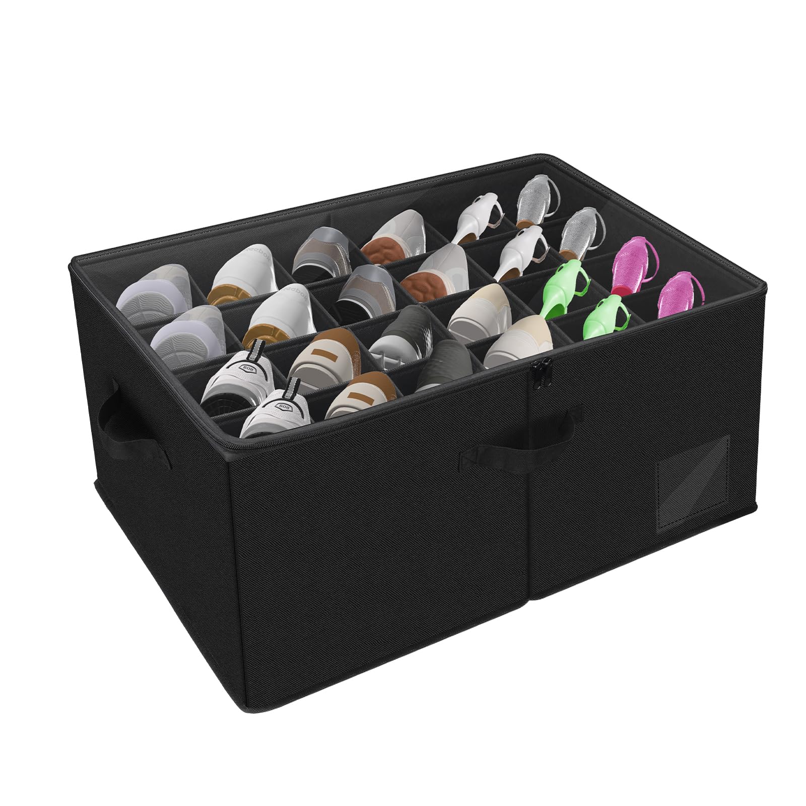 Foldable divided shoe storage box