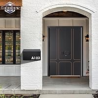 Vista 8 de Dalmbox Wall-Mount Mailbox Large Mailbox for Post Rust-Proof Galvanized Steel Box for Outside or Townhouse Horizontal Style, Black, 15.7” x 4.3” x