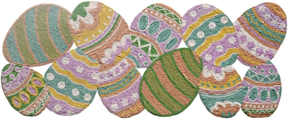 33” Embroidered Easter Eggs Table Runner