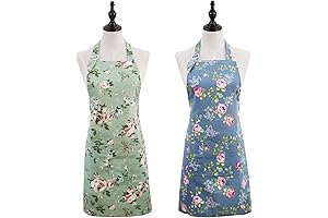 Floral Aprons for Women with Pockets 2 Pack