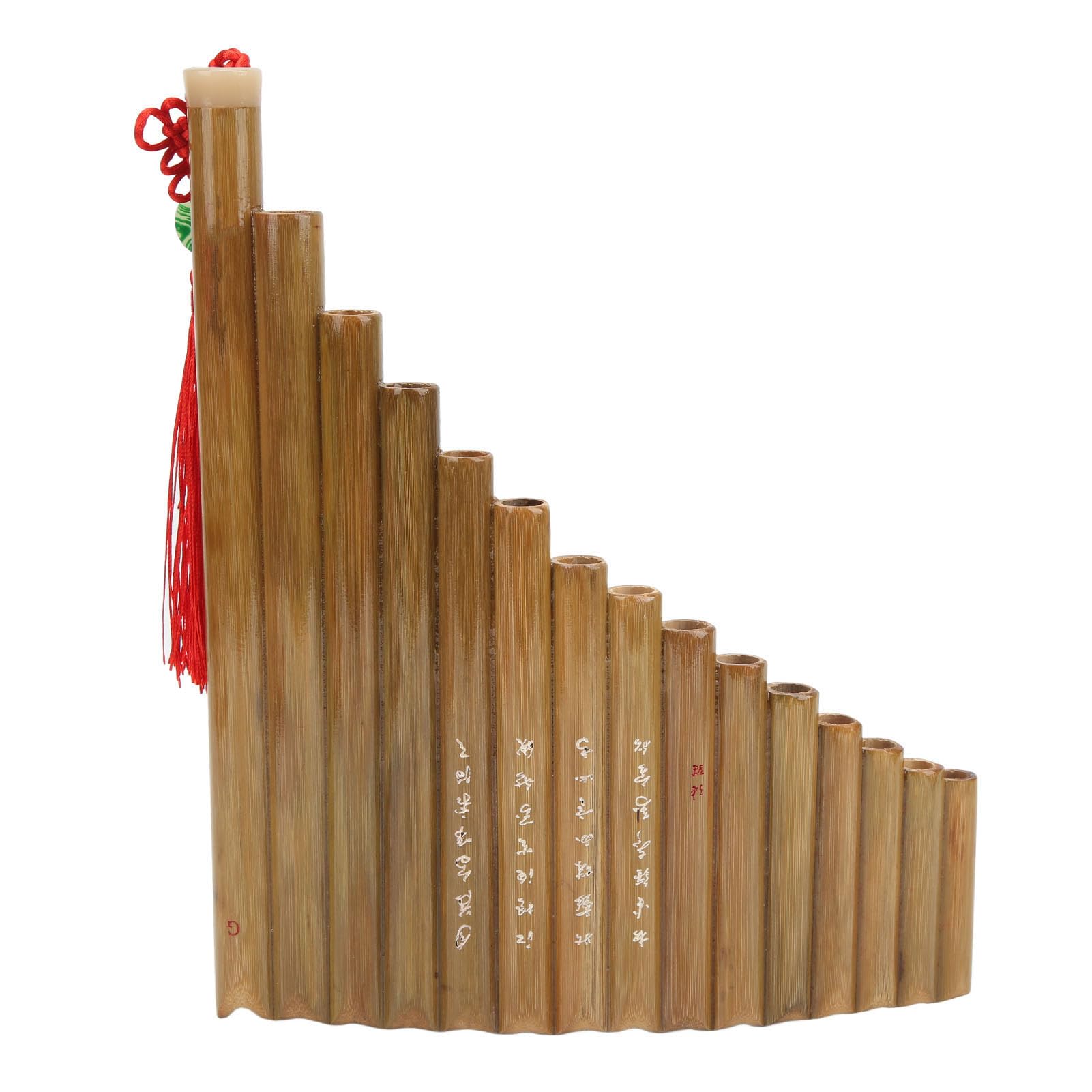 Pan Pipes, flûte de pan facile à apprendre 15 tuyaux pour jouer pour les débutants(Main gauche)