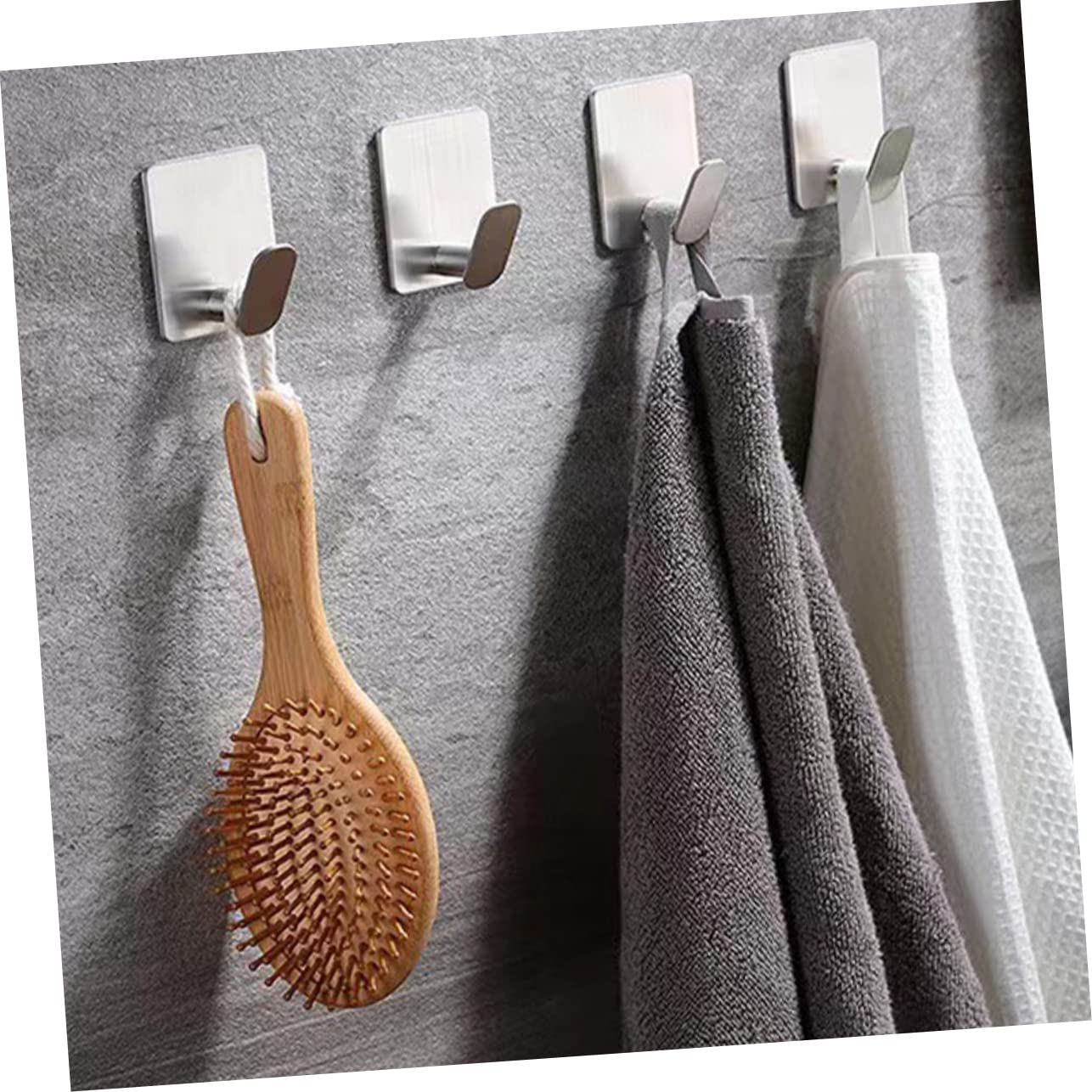 VASDEV 8 ganchos adhesivos de acero inoxidable para montaje en pared, ganchos de almacenamiento para ropa, ganchos para toallas, organizador de llaves, gancho individual para abrigos, gan