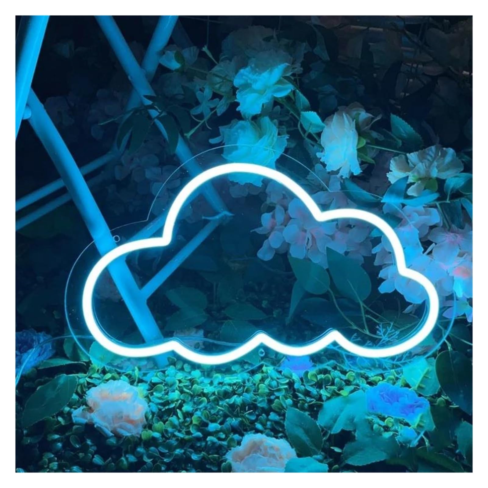 Wiszące neony artystyczne Chmura Neon Znak Estetyczny Wystrój Pokoju Neon Światło Chmura Ścienne Dekoracyjne Nocne Światła Do Wystroju Domu 30x18cm(E)
