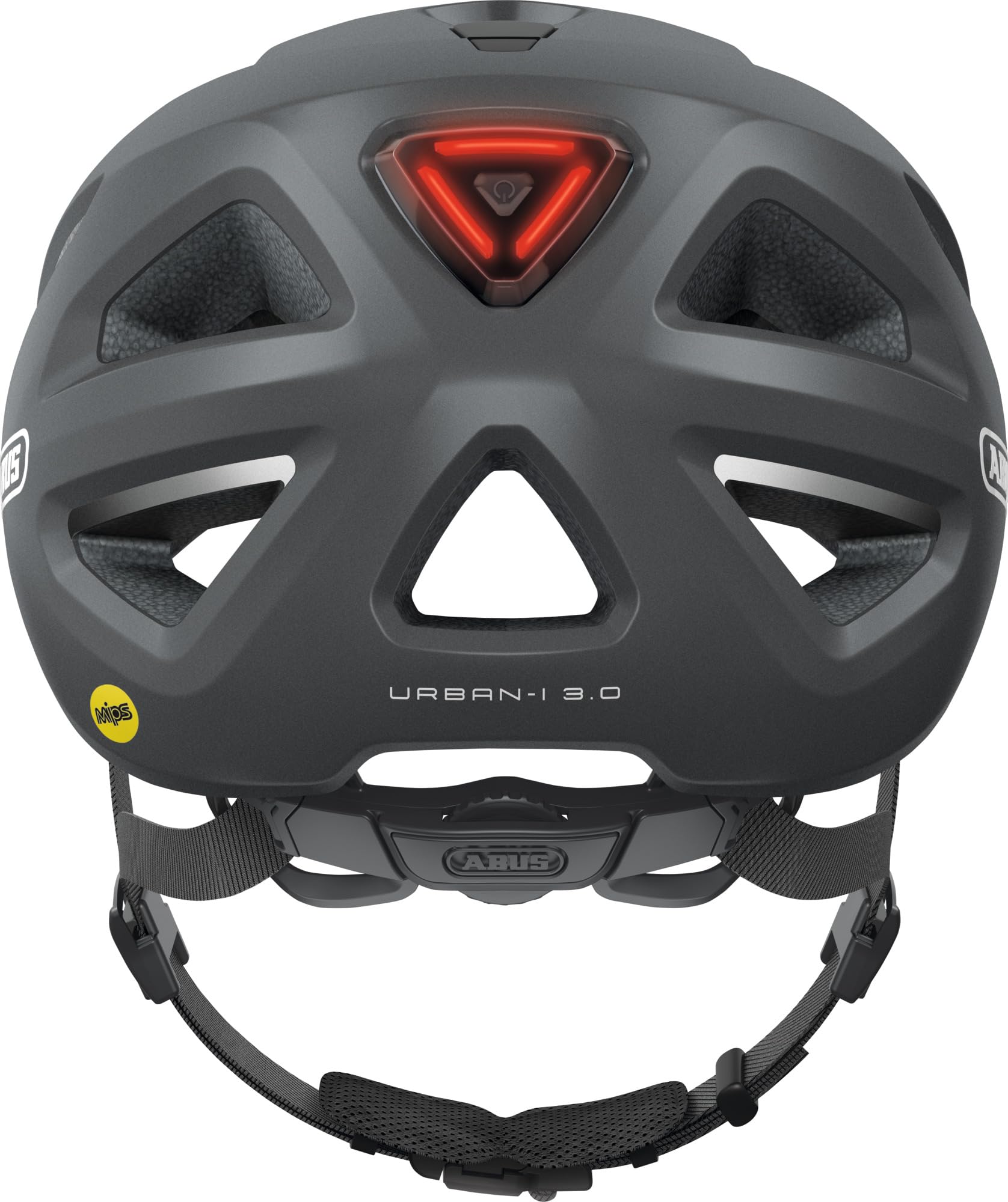 ABUS Kask Miejski Urban-I 3.0 MIPS, Szary Mat, M | Bezpieczny kask z MIPS, zapięciem Fidlock, światłem LED 180° i systemem Zoom Ace Urban