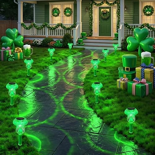 Miniatura 10 de Luces solares para exteriores, paquete de 8 luces de hongos para exteriores, impermeables, iluminación LED alimentada por energía solar para jardín,