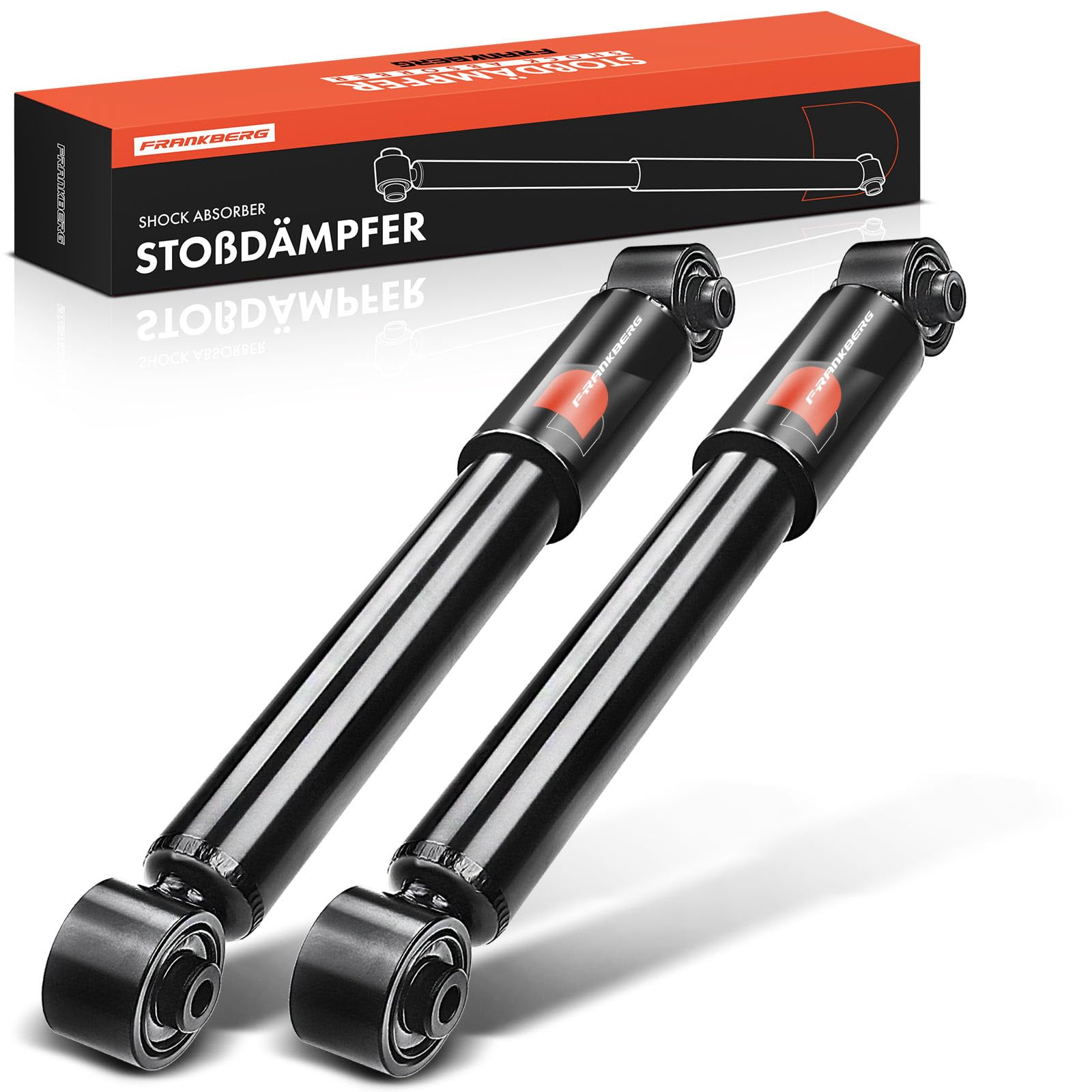Frankberg 2x Shock Absorber Strut Rear Left Right 368mm Gas pressure Compatible with City-Coupe 450 Cabrio 450 Fortwo Coupe 450 Replace# 343440,290909
