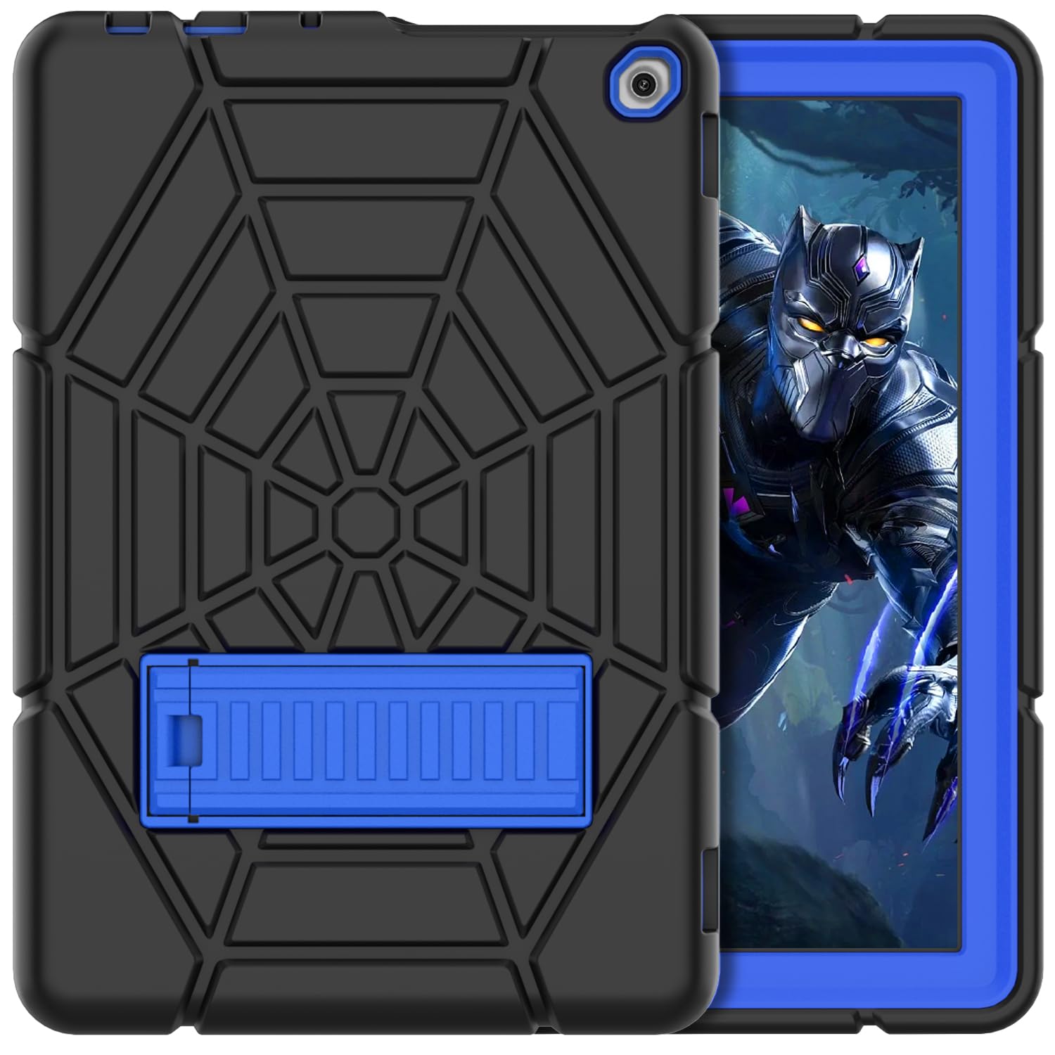 Photo 1 of Grifobes (for 13th/11th Generation 2023/2021 Release) Tablet 10/10 Plus, Tablet 10 Kids/Kids Pro, 3-in-1 Heavy Duty Shockproof Rugged Protective Cover with Stand (Black+Blue)