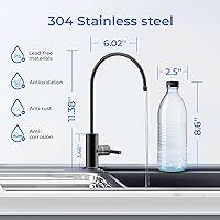 Vista 2 de Waterdrop Filtered Water Faucet for Kitchen Sink, Reverse Osmosis, Stainless Steel, Black