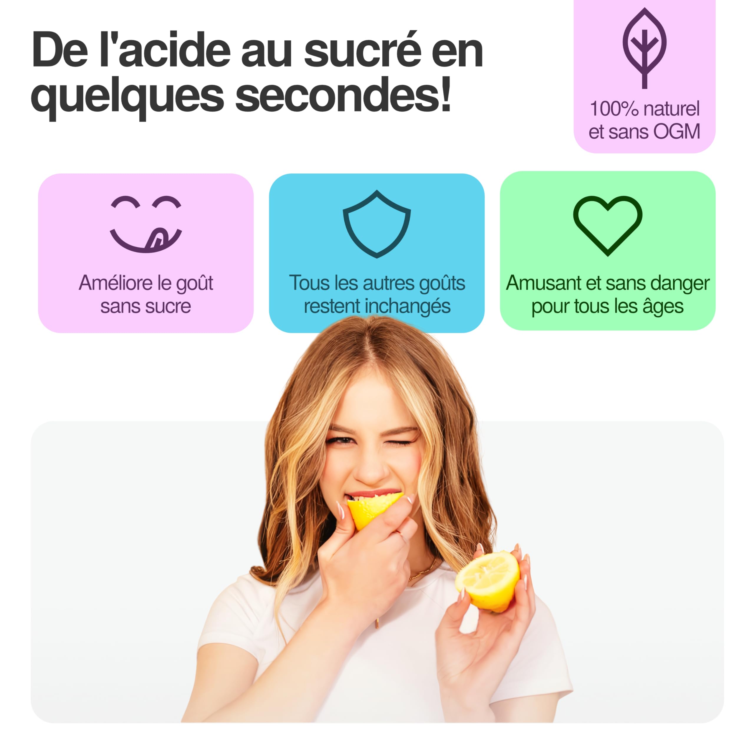 TasteCare Pastilles de Baie du Miracle | 30 Comprimés Baie Miracle | Miracle Berry | Miraculine Naturelle | Transforme l'Acide en Sucré | Sans Sucre | Collation Saine et Fête | Fabriqué en UE