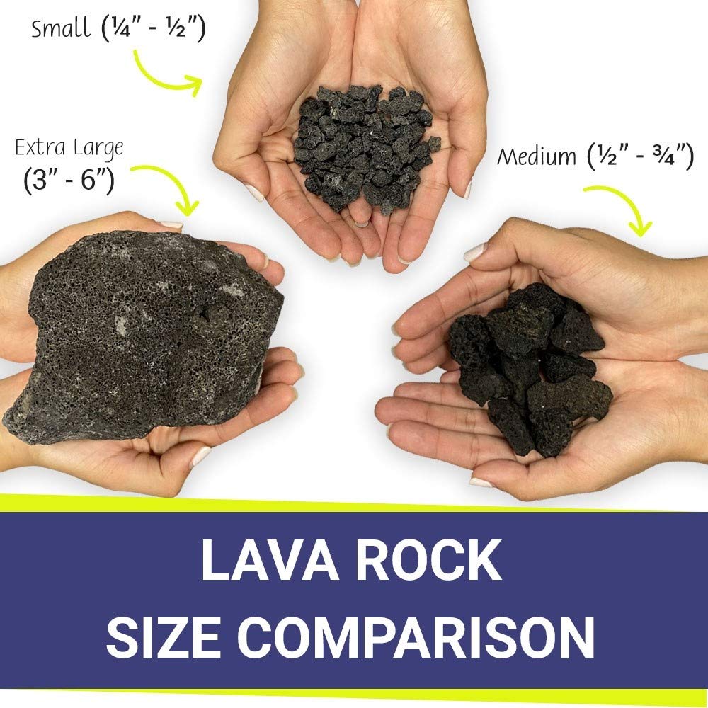 Medium Lava Rocks 10 Pounds by American Fire Glass Volcanic Fire Pit