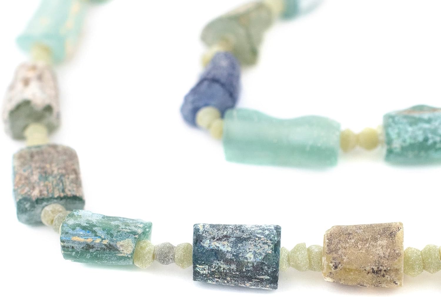The Bead Chest Medley Roman Glass Beads, Genuine Glass Found in Afghanistan, Matte Glass Beads for Jewelry Making