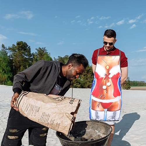 Miniatura 8 de EXCEART Divertidos delantales de Navidad Se-xy para mujer, delantal de cocina, delantal de cocinero, babero para fiesta de Navidad, intercambio de