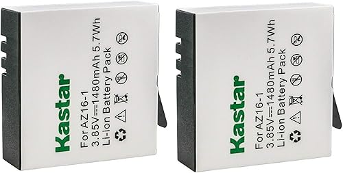 Kastar Paquete de 2 baterías de repuesto para Xiaomi YI AZ16-1, batería Xiaomi YI AZ16-2, Xiaomi Yi 4K, Xiaomi Yi 4K+, Xiaomi Yi Lite, Xiaomi YI 360