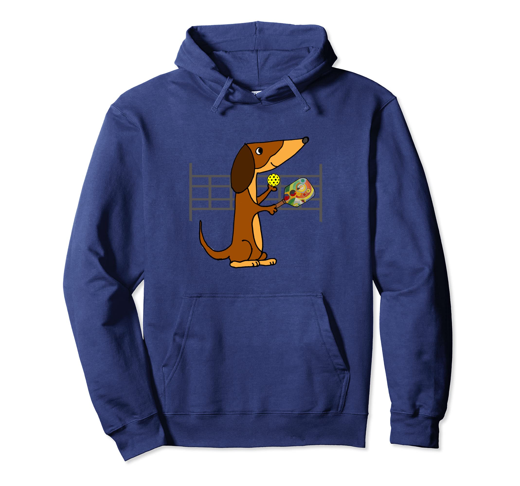 SmileteessportsFunny Dachshund Dog Playing Pickleball Pullover Hoodie