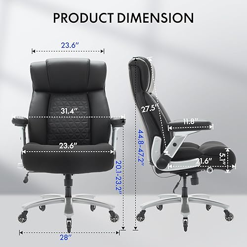 Miniatura 3 de FLEXISPOT OC1 Silla de escritorio ergonómica, cómoda silla de oficina con asiento grande, soporte lumbar y malla transpirable, ideal para el hogar,