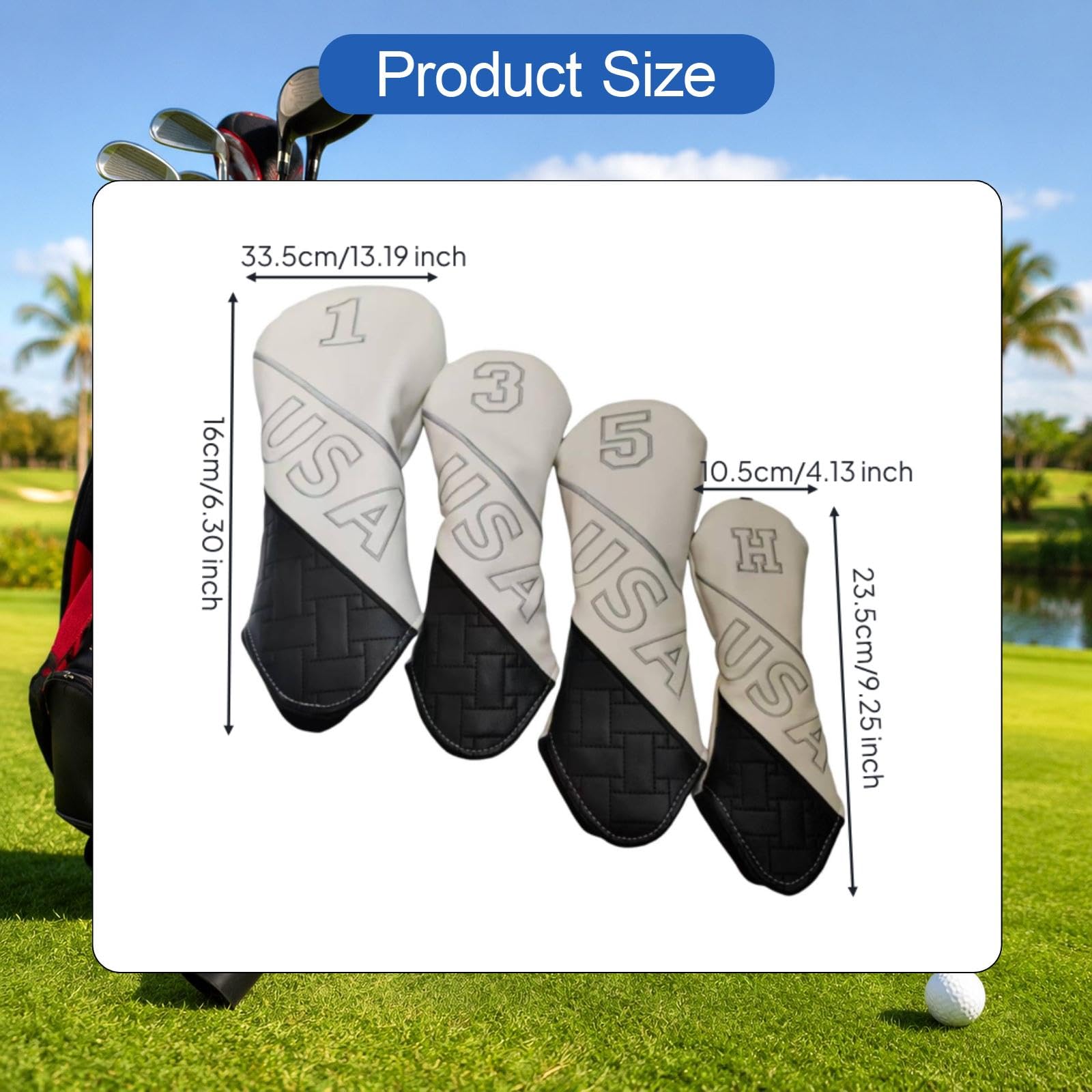 4er Set Schlägerhauben Aus Weichem PU für Hybrid Golfschläger