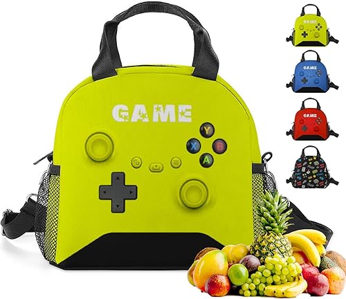 Bolsa de almuerzo con aislamiento térmico para niños y niñas, con aislamiento para videojuegos, para entrenamiento, viajes, caja reutilizable,