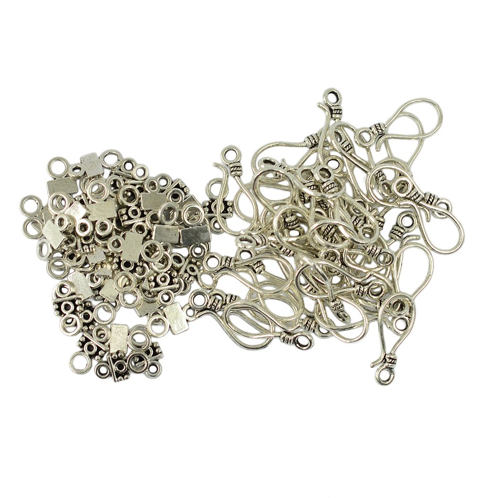 Segolike Wholesale Jewelry Supplies 50 Sets Antique Silver S Shape Hook and Eye Lock