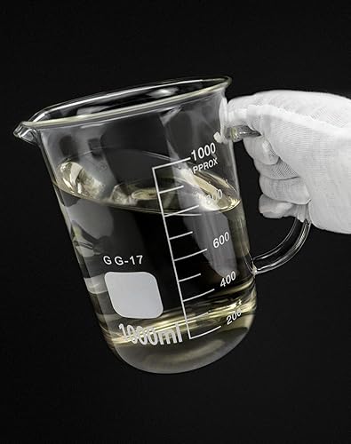 Miniatura 5 de QWORK Vaso con asa, 33.8 fl oz/33.81 oz, vaso medidor, vidrio borosilicato, taza con boquilla de vertido, paquete de 2