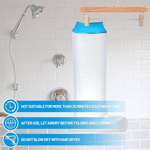 Miniatura 6 de Cubierta impermeable para piernas para ducha, baño, protector de ducha fundido de pierna completa para adultos, sello hermético para pierna para