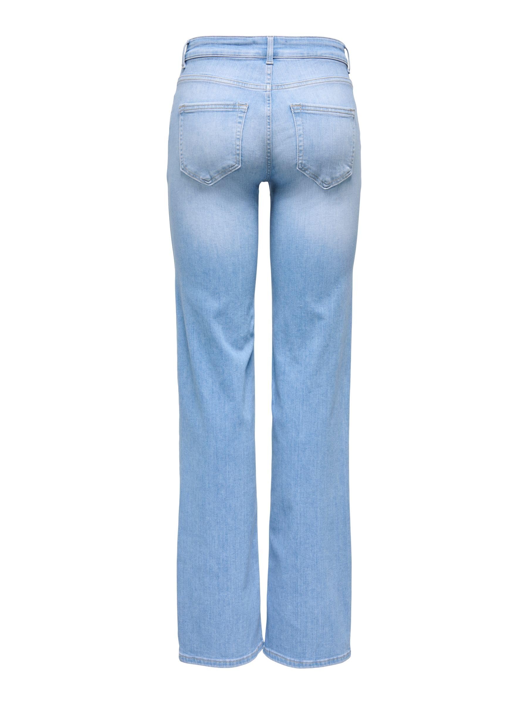 ONLY Female Straight-Fit Jeans ONLBLUSH Mittlere Taille Gerade geschnitten Jeans