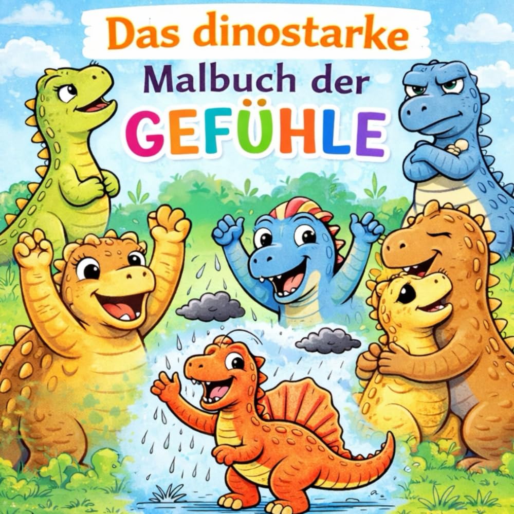 Das große Dino-Gefühle Malbuch: Spielerisch Gefühle entdecken und verstehen- Liebevoll gestaltetes Malbuch für Kinder