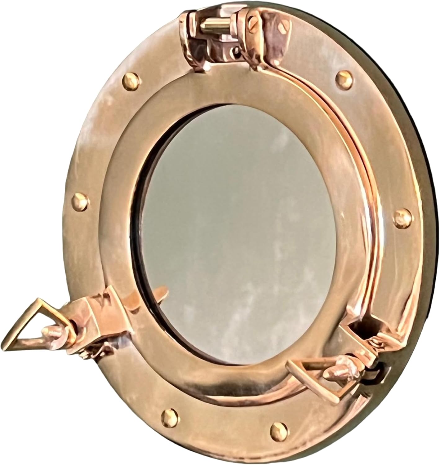 Thorness Nautical Brass Porthole Mirror - Wall Hanging Home Decor, 20cm Diameter, 32086