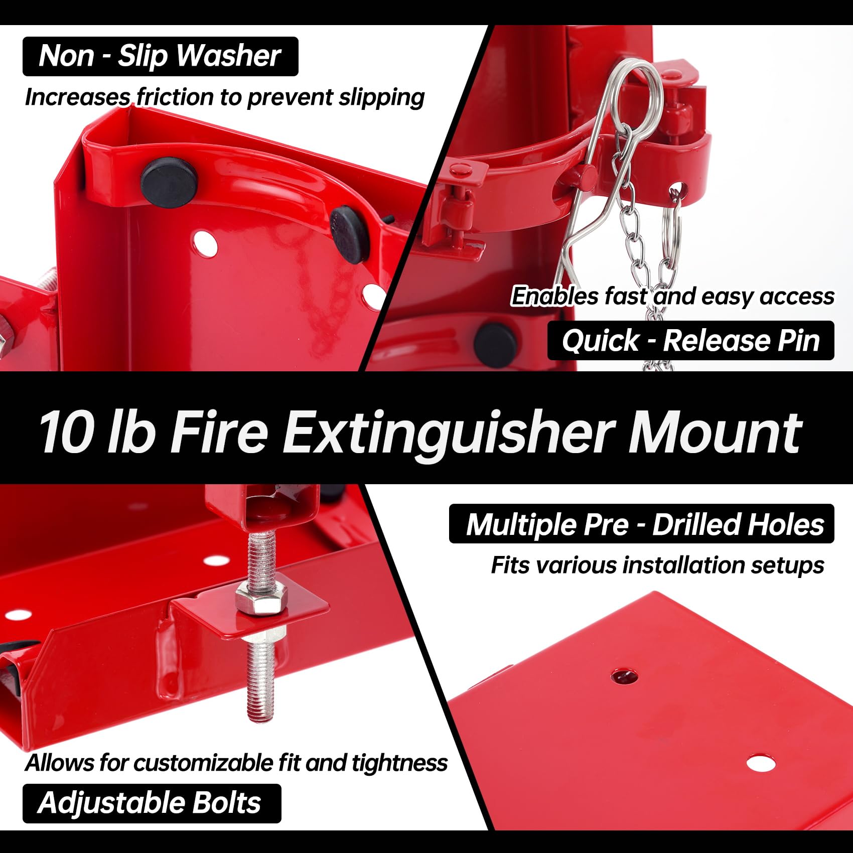 Soporte de pared para extintor de incendios apto para extintor de CO2 seco de 10 libras / 5 libras