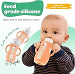 6Pcs Silicone Sleeves for Avent Baby Bottles,Silicone and Easy-Grip Handles,Anti Breakage Holder for Natural Glass Baby Bottles, Compatible with Avent 8oz Glass Bottle, Heat Retention & Safety