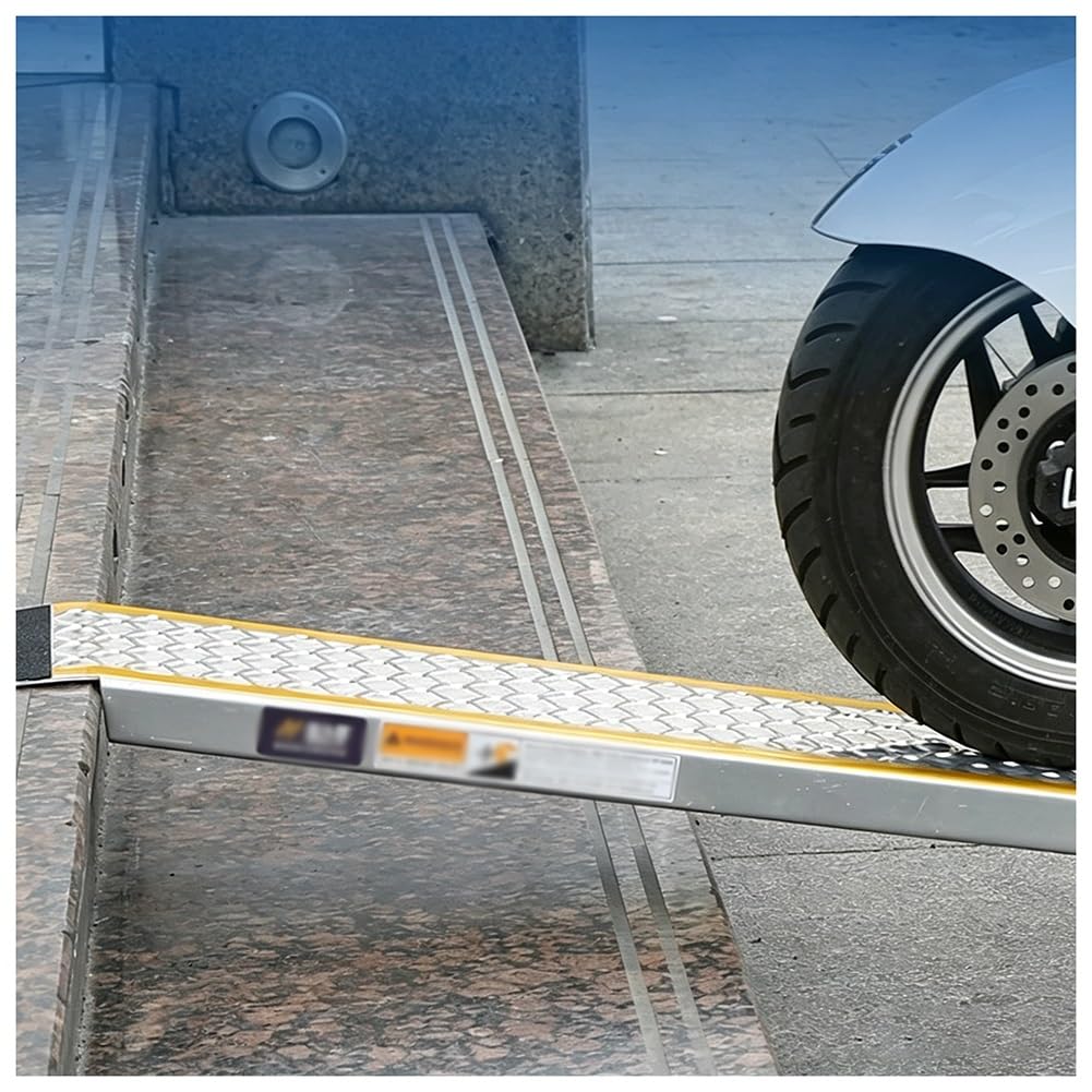 Rampe D'accès en Aluminium pour Abri De Jardin (1 Pièce), Capacité De 600 LB, Légère Et Robuste, Surface Antidérapante en Tôle Perforée, pour Benne De Camion, Moto