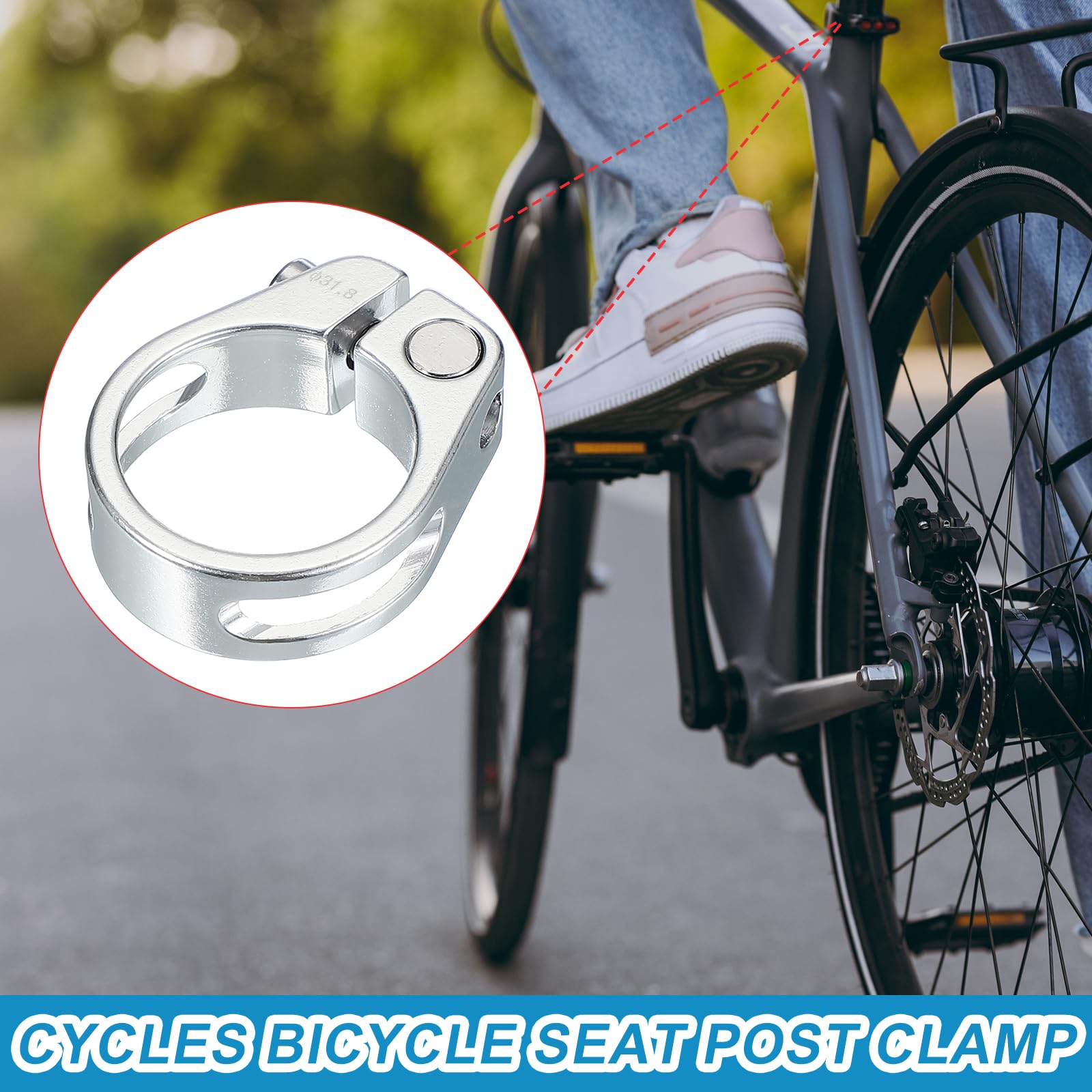 Collier De Selle PATIKIL 31,8 Mm En Alliage Alu – Léger, Anti-corrosion, Compatible VTT, Route, Randonnée Et Pliant