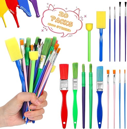 Miniatura 2 de 90 Pcs Paint Brush Set Bulk, All Purpose Paint Brushes for Acrylic Painting, Easy to Clean and Hold, Round and Flat Kids Paint Brushes, Great with