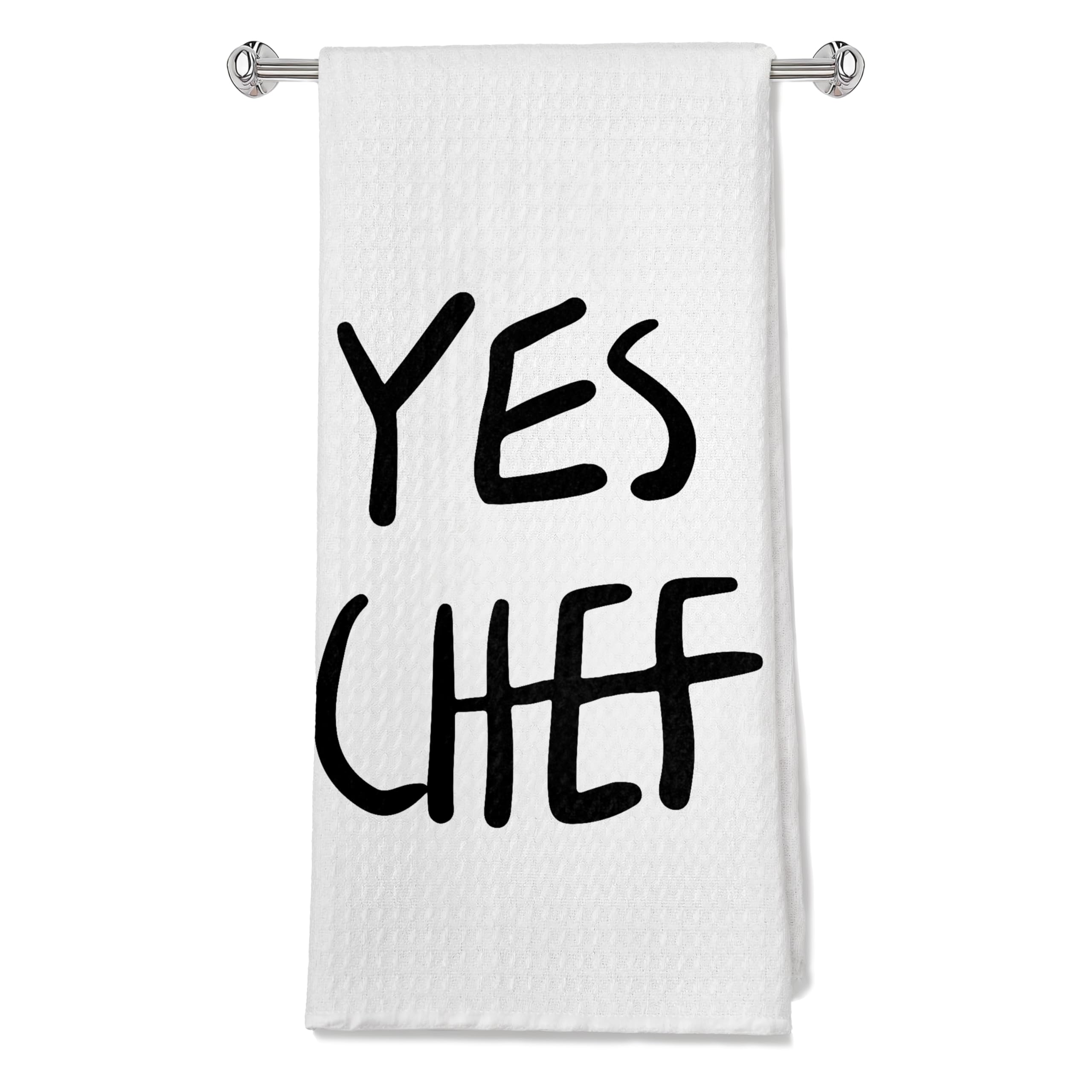 Funny Chef Kitchen Towels - 16x24 Inch Waffle Weave Microfiber Dish Towels For Cooking Gifts