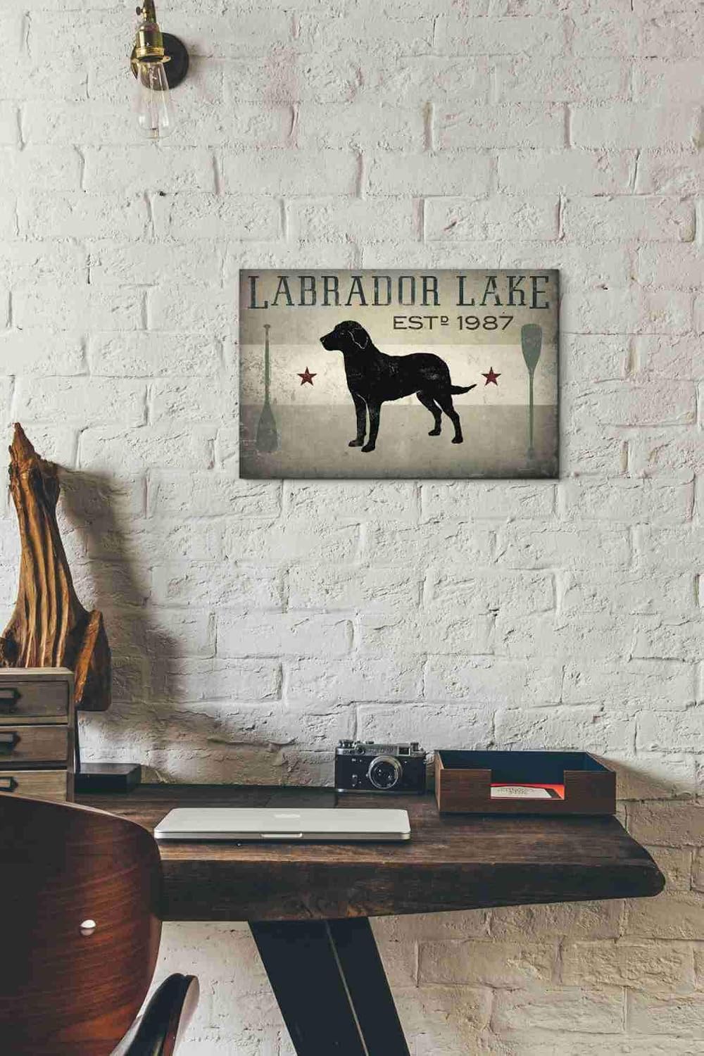 Epic Graffiti 'Labrador Lake' by Ryan Fowler, Canvas Wall Art, 18"x12"